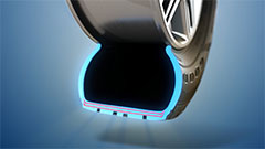 Thicker Rubber Layer Under Tread to Absorb Vibration